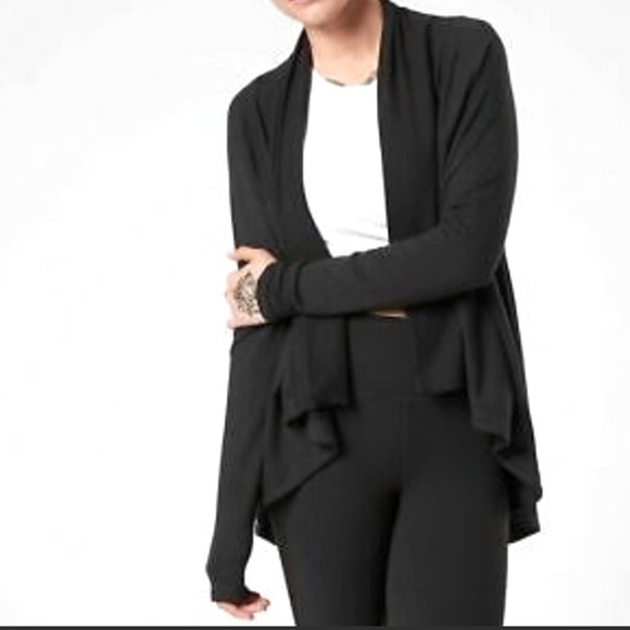 Athleta Sweaters - Athleta Nirvana 2 Way Wrap Black Cardigan